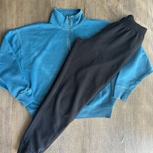 Victoria's Secret Teal Top and Charcoal Bottom Set